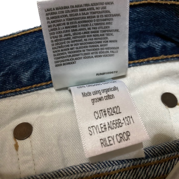 NwT Agolde Riley High Rise Straight Crop Jeans Women’s size 34 in Sphere Blue - Picture 12 of 12